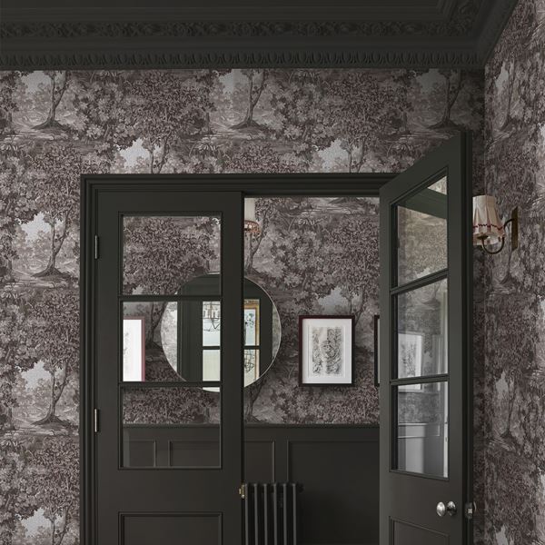 Bodenham Etching Wallpaper - Charcoal